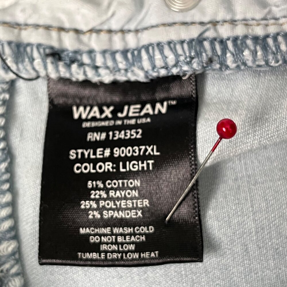 Wax Jean Womens Light Blue Stretch Denim Straight Leg Jeans Size 18 Made in USA - Picture 7 of 9